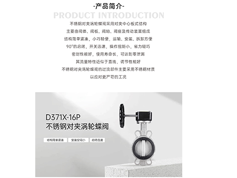 不锈钢对夹涡轮蝶阀