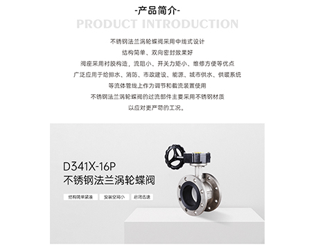 不锈钢法兰涡轮蝶阀