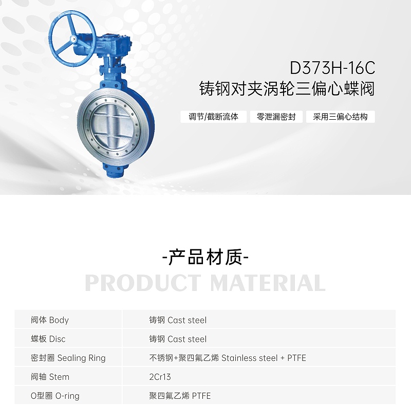 铸钢对夹涡轮三偏心蝶阀安装及故障解决方法-艾德默阀门