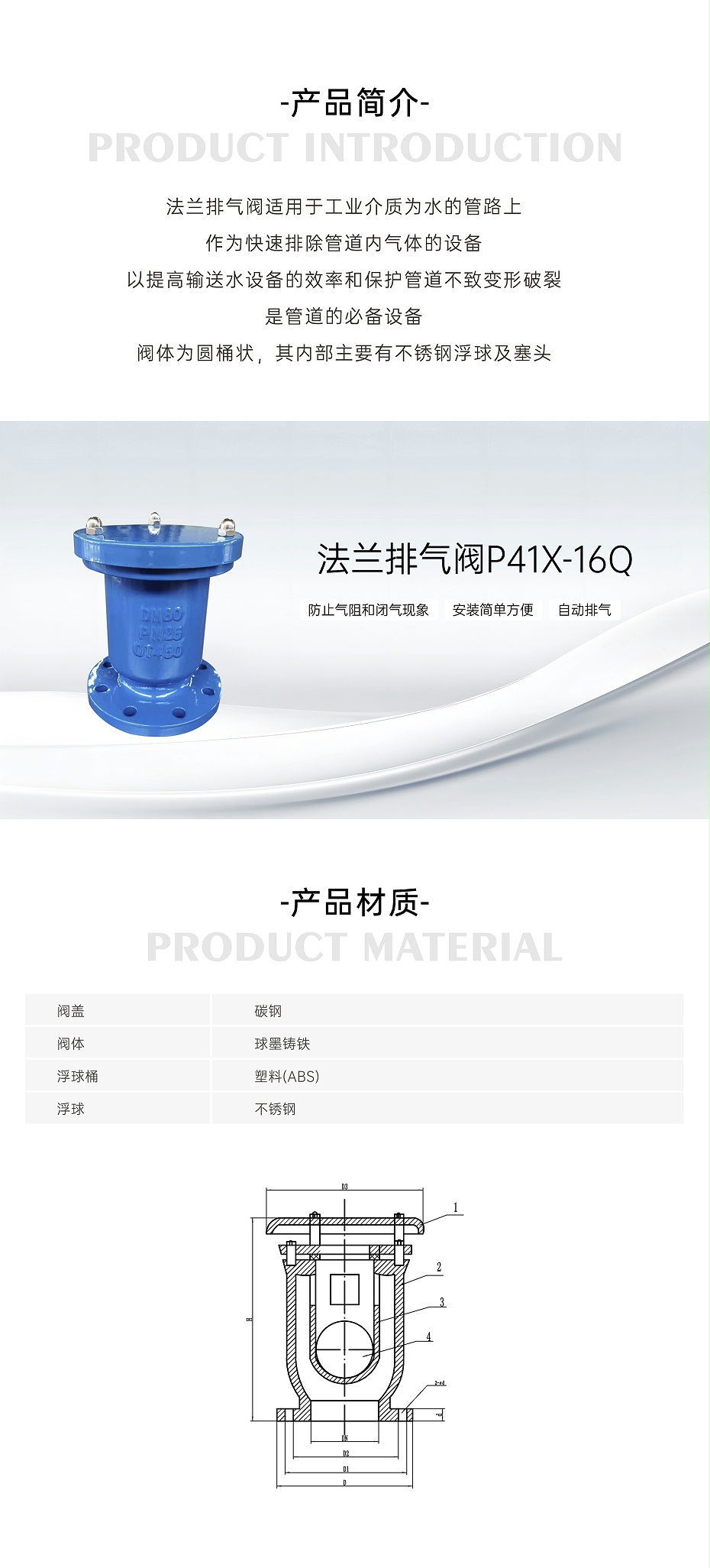 艾德默P41X-16Q法兰排气阀