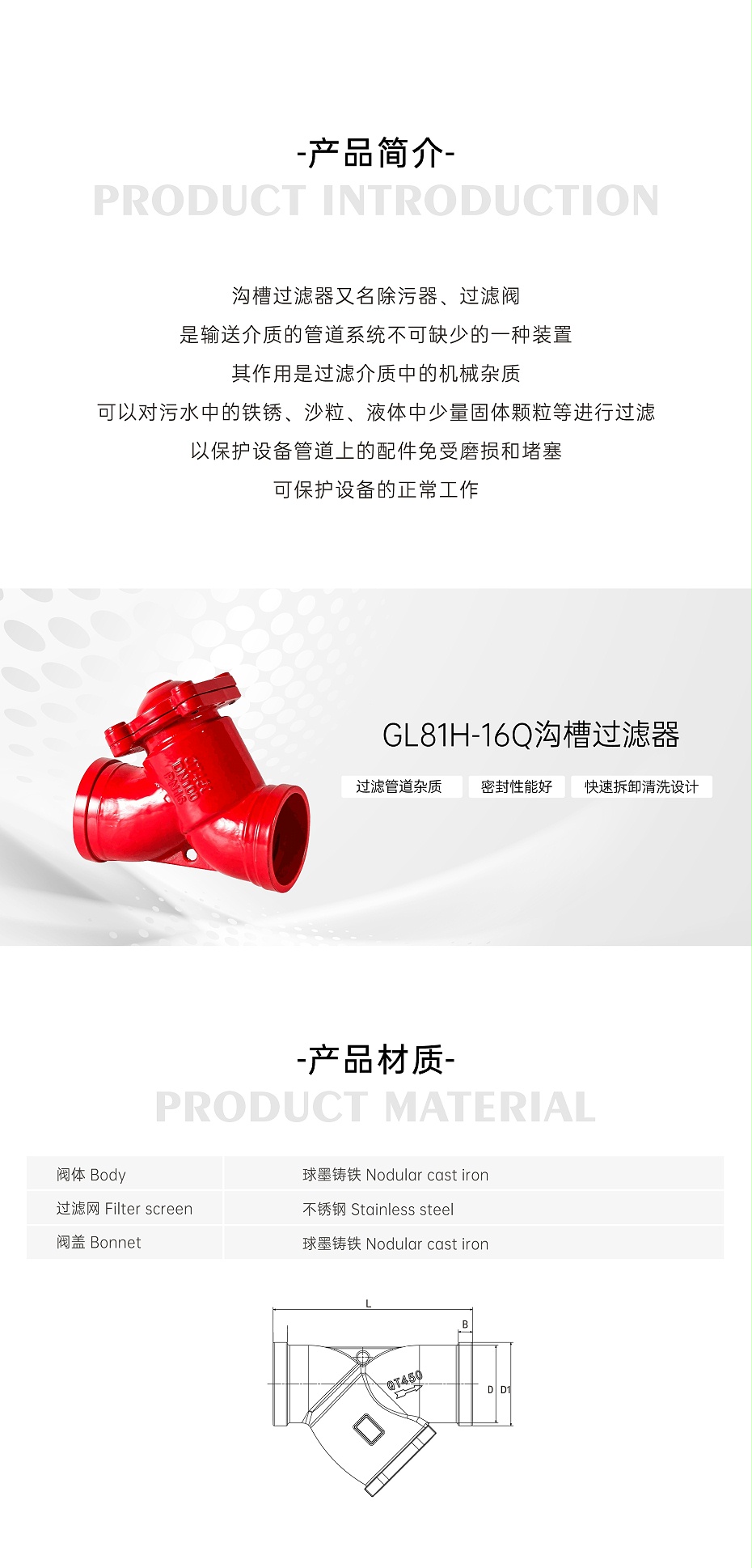 艾德默·甄易GL81H-16Q沟槽过滤器