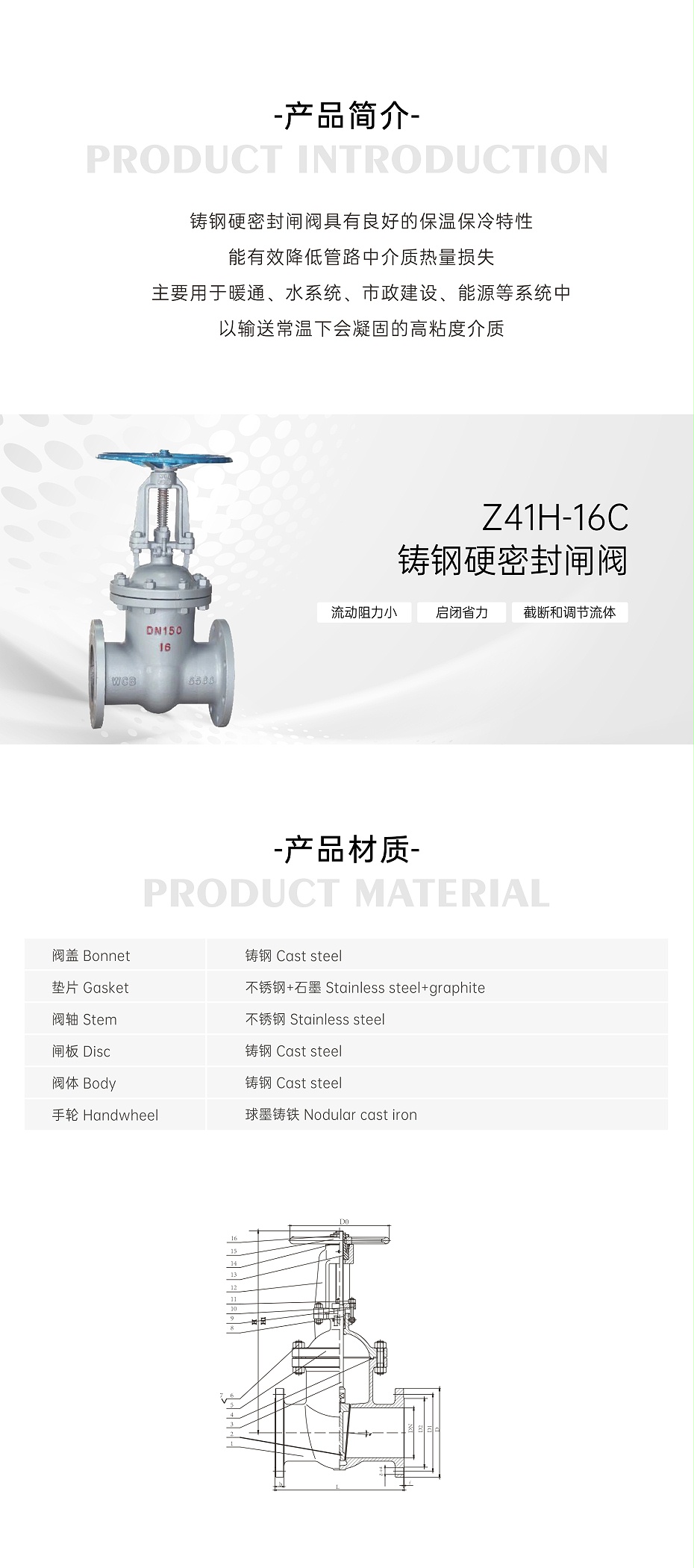 艾德默·甄易Z41H-16C铸钢硬密封闸阀