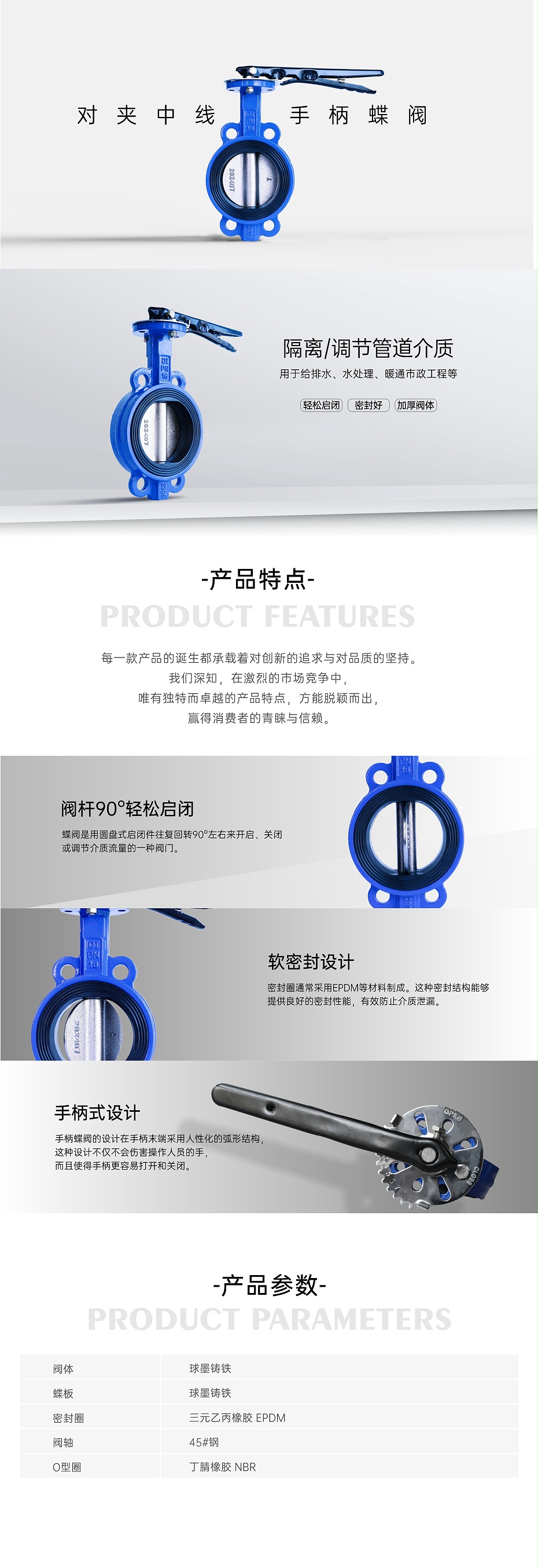 艾德默·甄易D71X-16Q对夹中线蝶阀