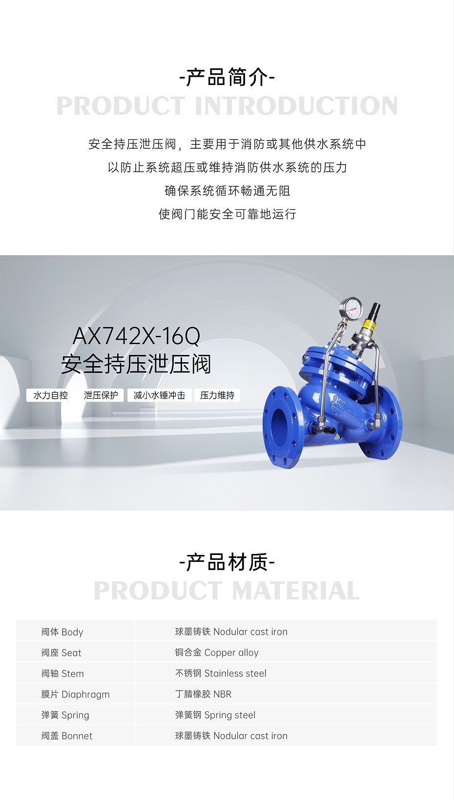 艾德默AX742X-16Q安全持压泄压阀