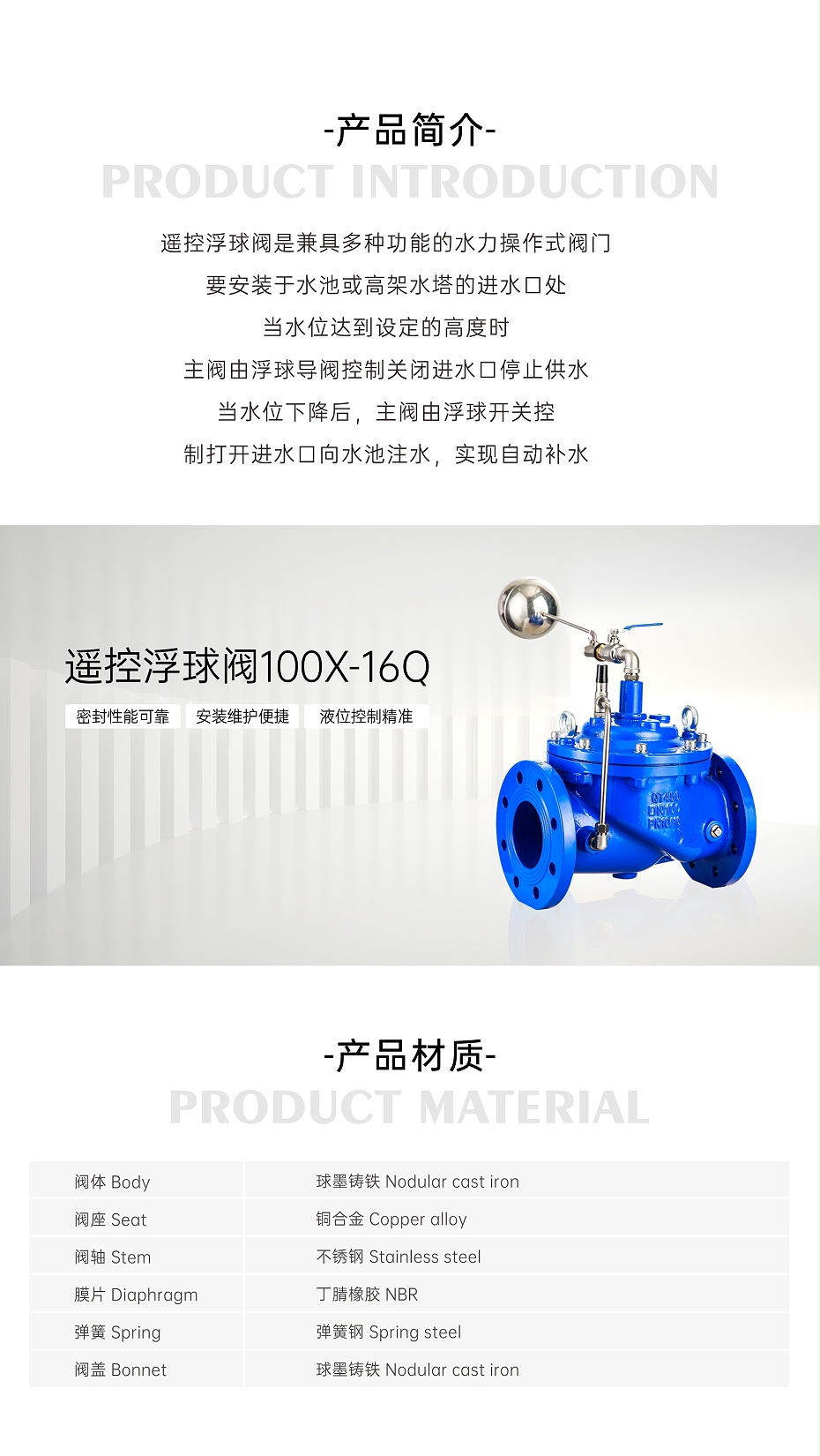 艾德默100X-16Q遥控浮球阀