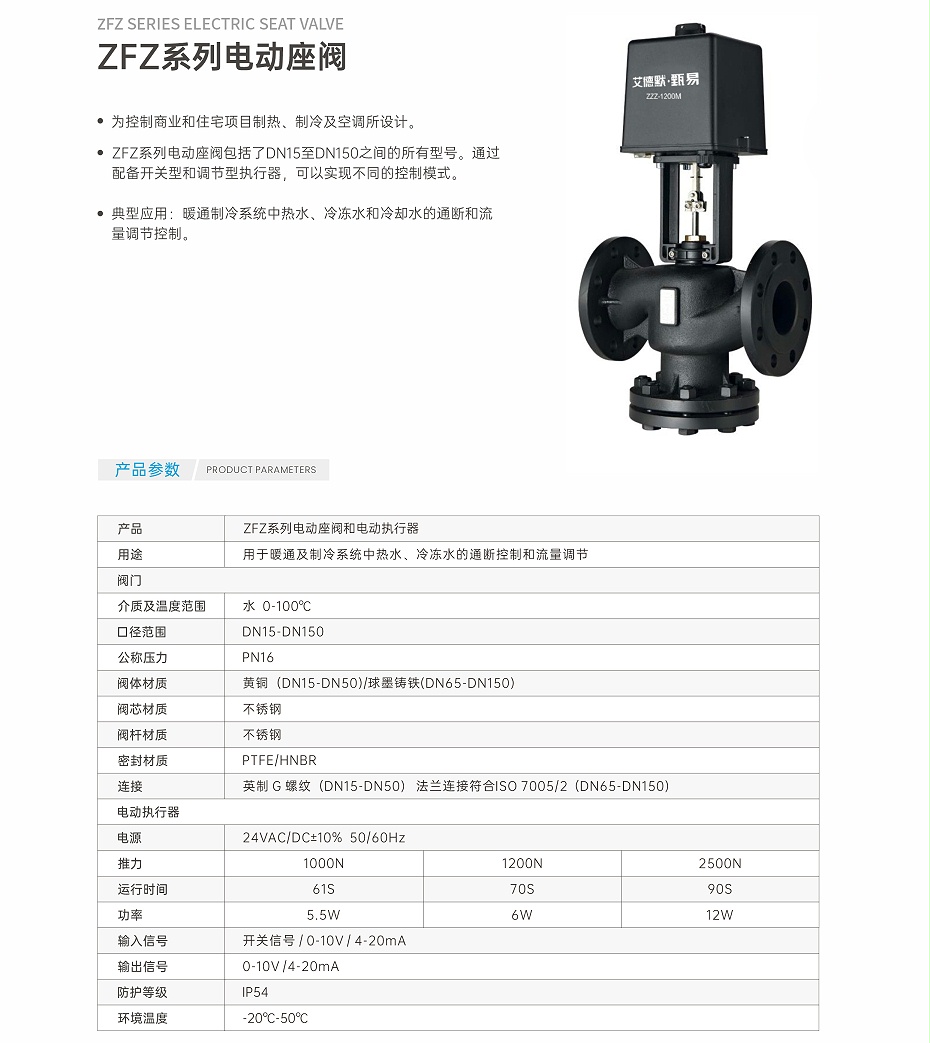 艾德默·甄易ZFZ系列电动座阀