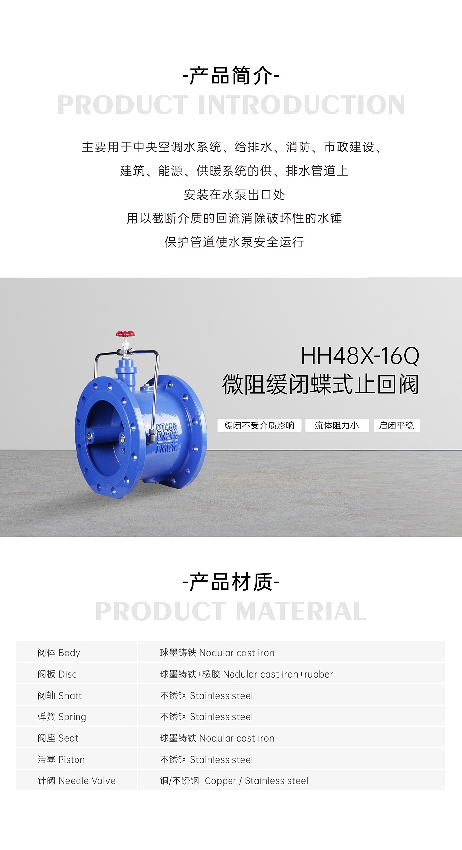 艾德默HH48X-16Q微阻缓闭蝶式止回阀