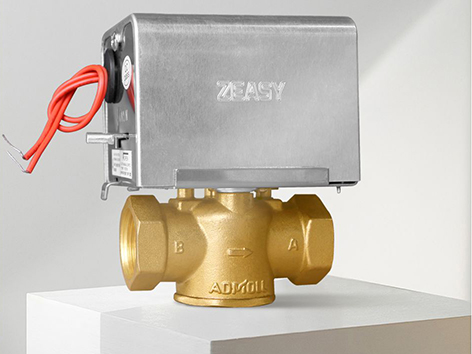 中央空调/风机盘管电动二通阀水流方向示意图-艾德默阀门