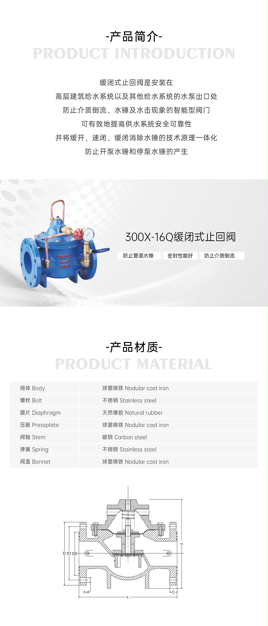 艾德默·甄易300X-16Q缓闭式止回阀
